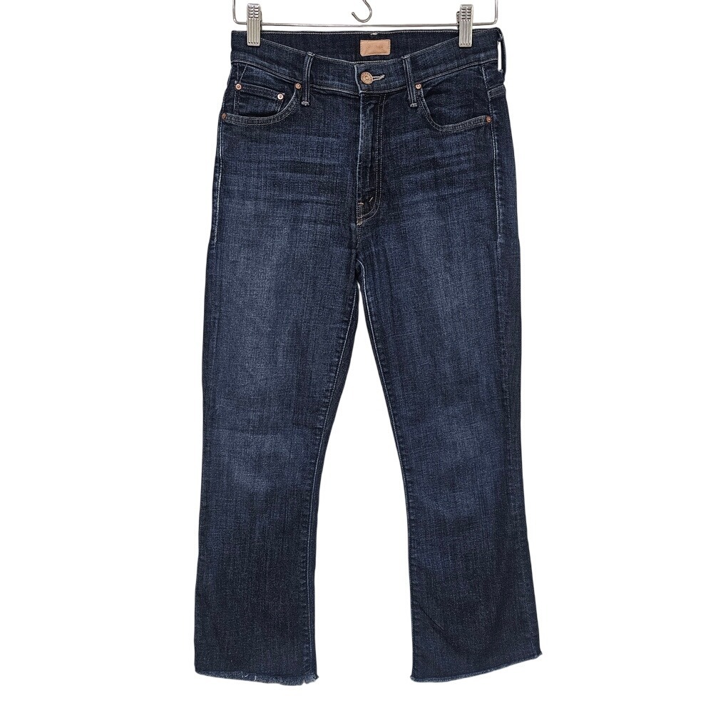MOTHER‎ Insider Crop Step Fray Jeans Size 6 Clean Sweep Dark Wash Casual Denim ~